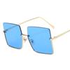 Fashion Oversized Square Sunglasses Women Brand Retro Big Frame Sun Glasses Female Metal Semi-Rimless Designer Oculos De Sol