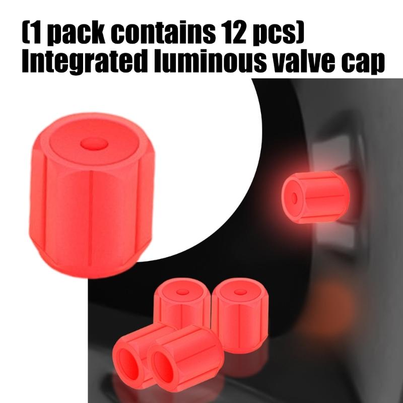 Corrosion Resistant Rubber Valves Stem Covers Caps Glow at Night for Bike Truck Automotive Safety on Cars Motorcycles