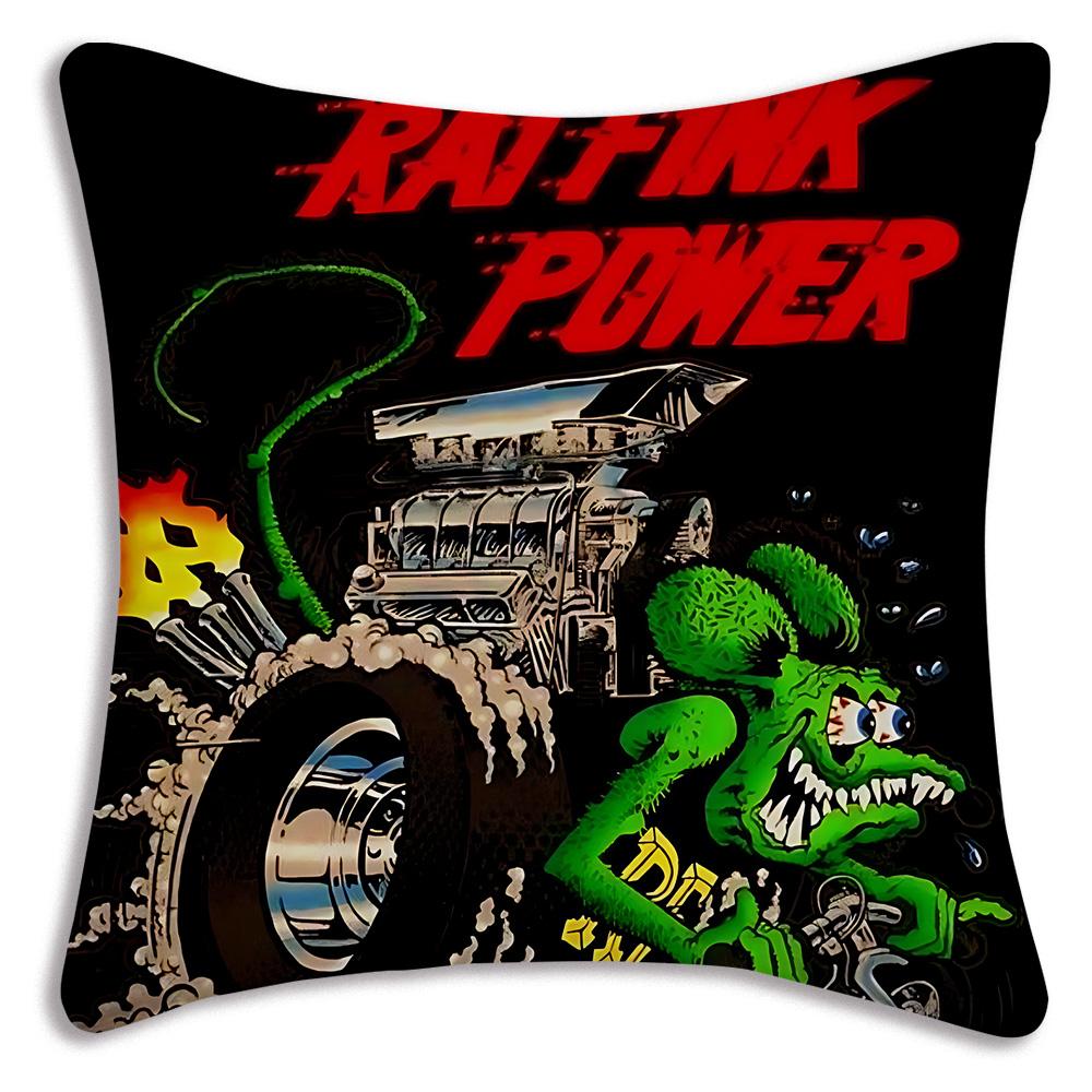 Funny R-Rat For F-Finks Pillow Covers Cartoon Sofa Decorative Home Double-sided Printing Short Plush Cute Cushion Cover