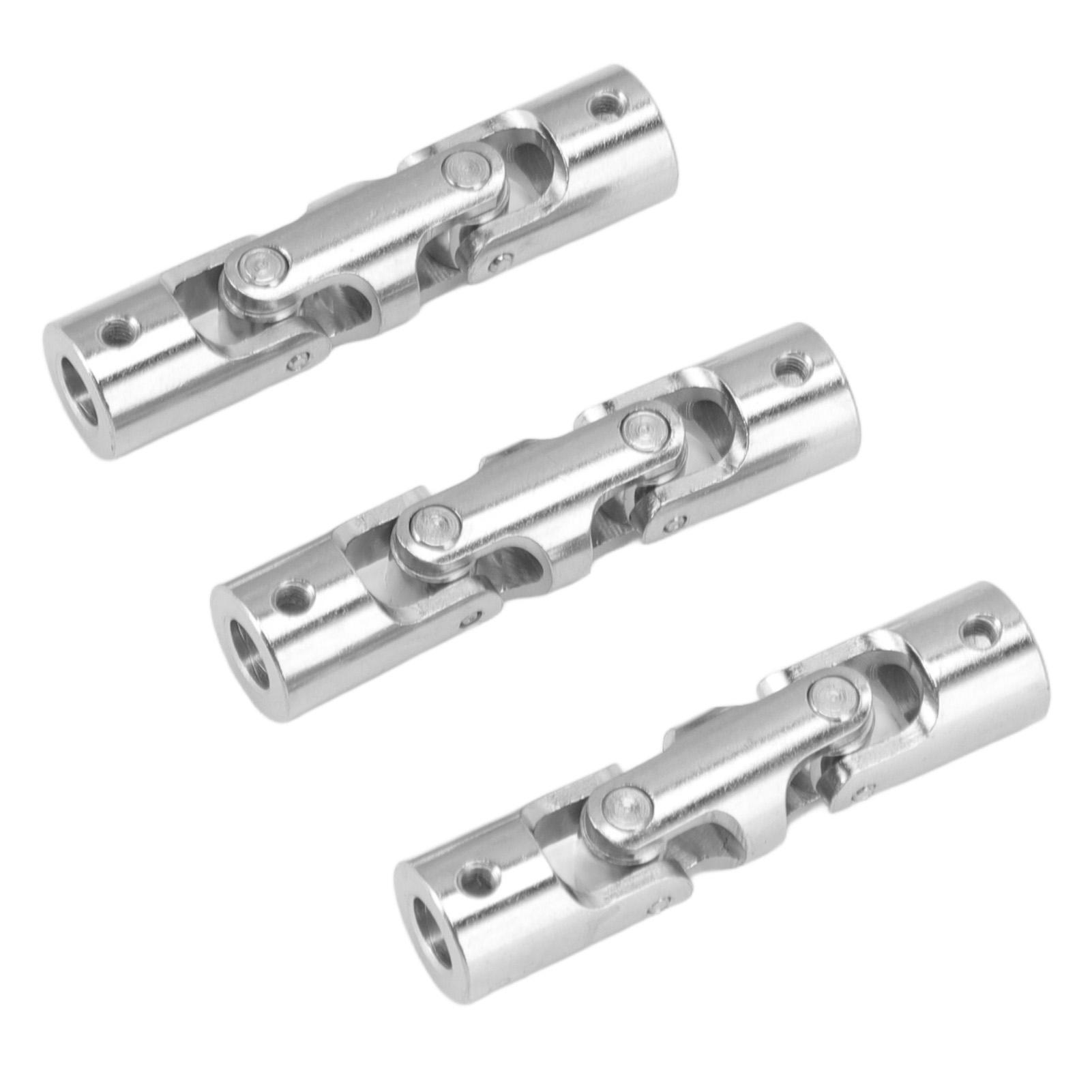 

3Pcs 6mm to 6mm Inner Dia 2 Section Rotatable U Joint Coupler Metal Steel Universal Steering Shaft