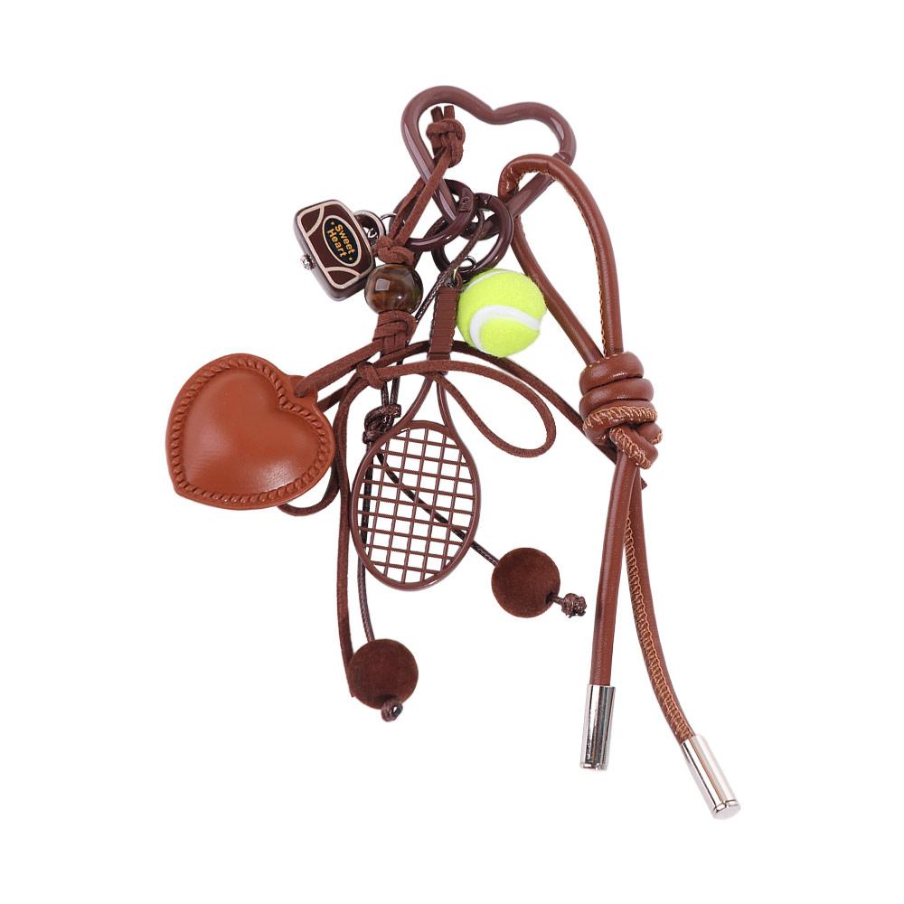 Backpack Decor Tennis Keychain Leather Korean Charm Rope Keyring  Women Girl