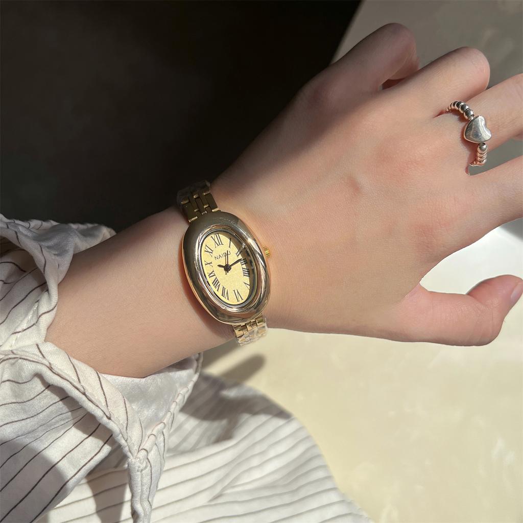 Supply Bathtub Oval Watch Women'S Exquisite Medieval Small Gold Watch Quartz Women'S Watch