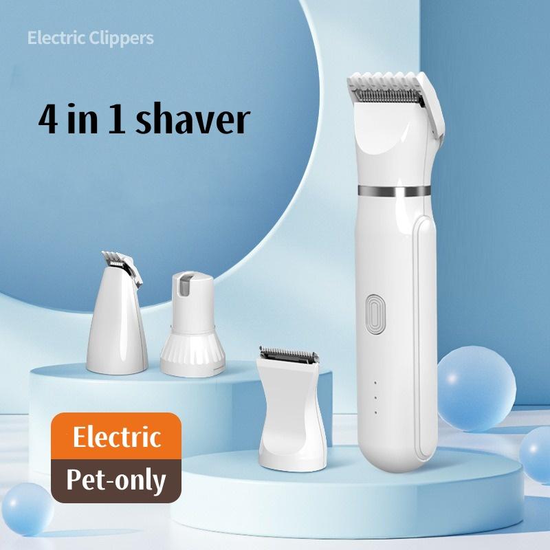 4in1 Pet Grooming Kit Professional Pet Hair Clipper Kit Electric Trimmer for Dog Grooming Low Noise Rechargeable Pusher Nails
