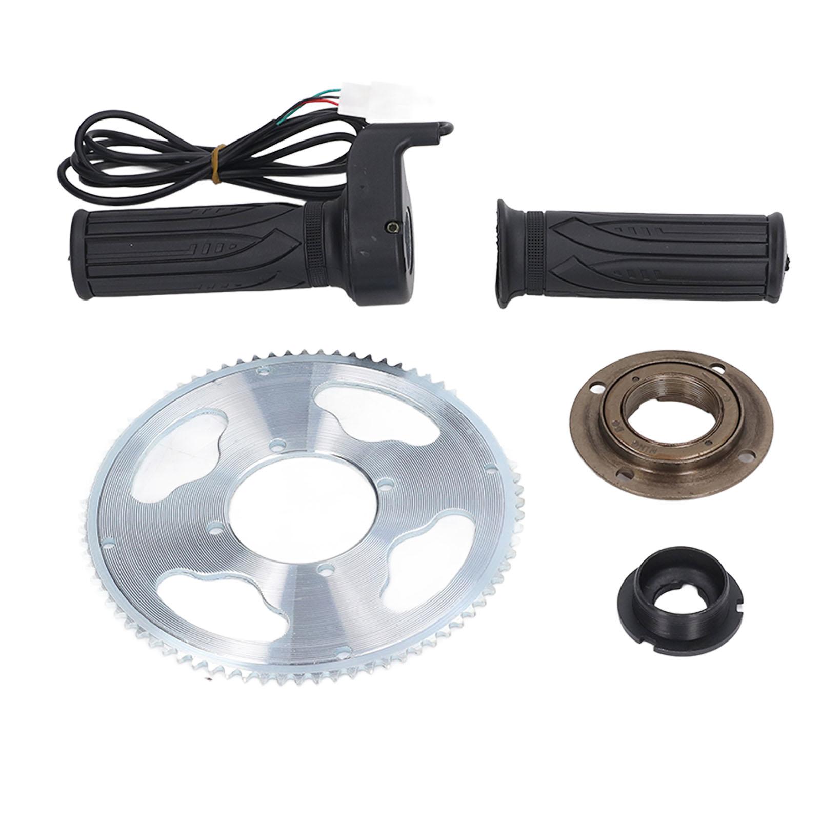 

80T 25H 54mm Bike Sprocket Flywheel Adapter Connector Twist Throttle Grips for Road Bike Bicycle