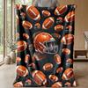 Football and Bows Pattern Theme blanket Lightweight Warm Flannel Blanket Decorative Throw Blanket for Home Decoration
