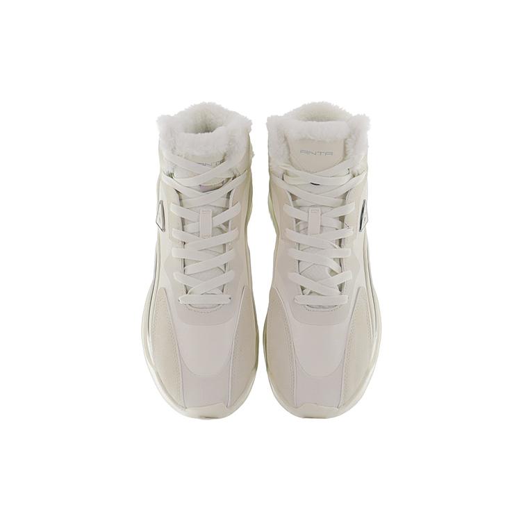 Anta Life Collection Abrasion Resistant Slip Resistant High top Sports Casual Shoes Women's Light Beige White 922148971-1