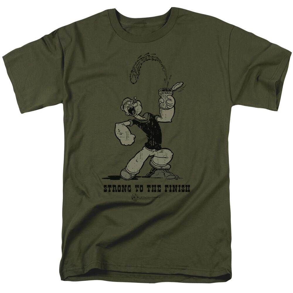 26 Popeye Strong To The Finish T Shirt Mens Licensed IDW Comics Tee Military Green Unisex T-Shirt M