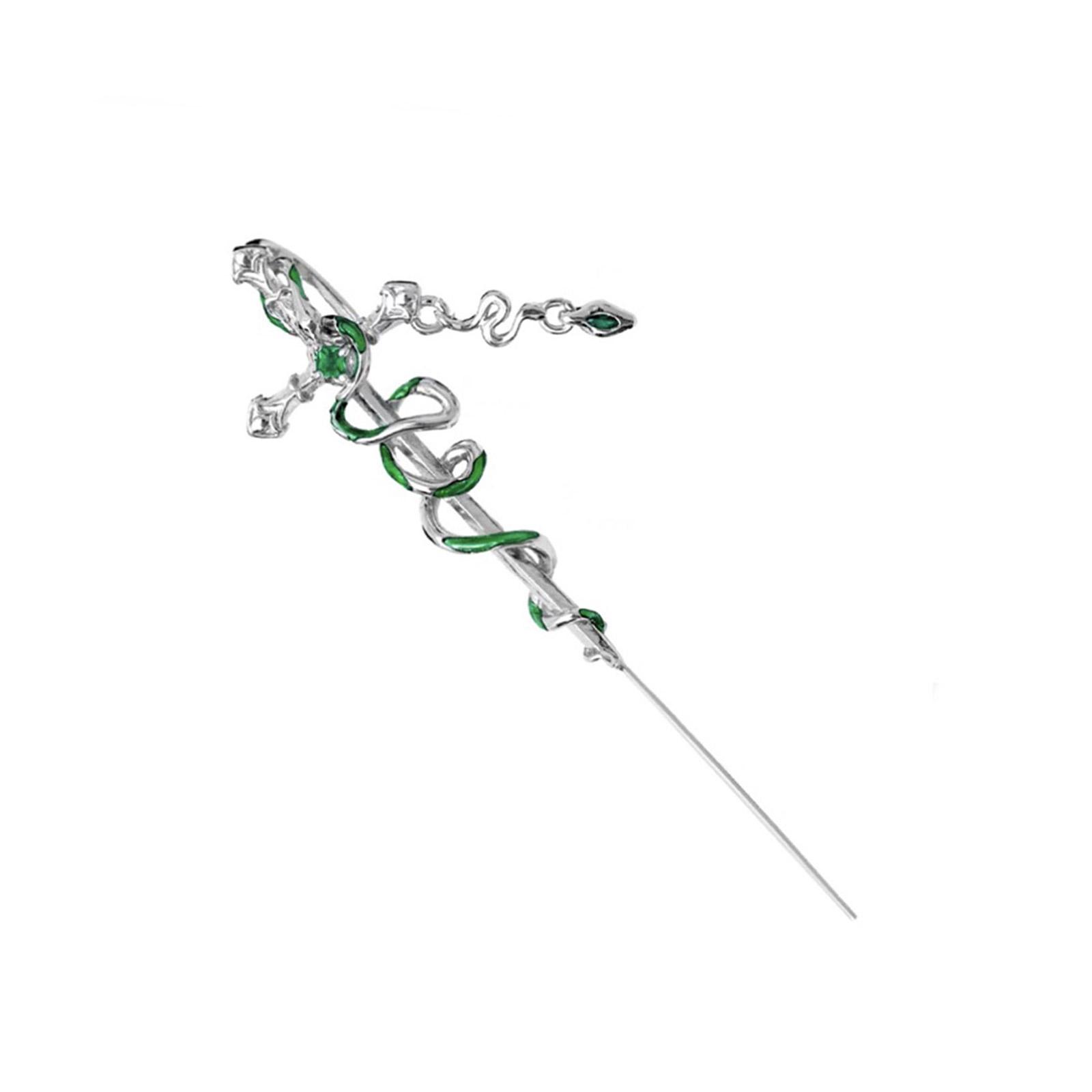 

Готический кафф на ухо в виде змеи с шипами, ювелирный аксессуар для модных энтузиастов, ищущих уникальные стили для повседневной носки серебряный