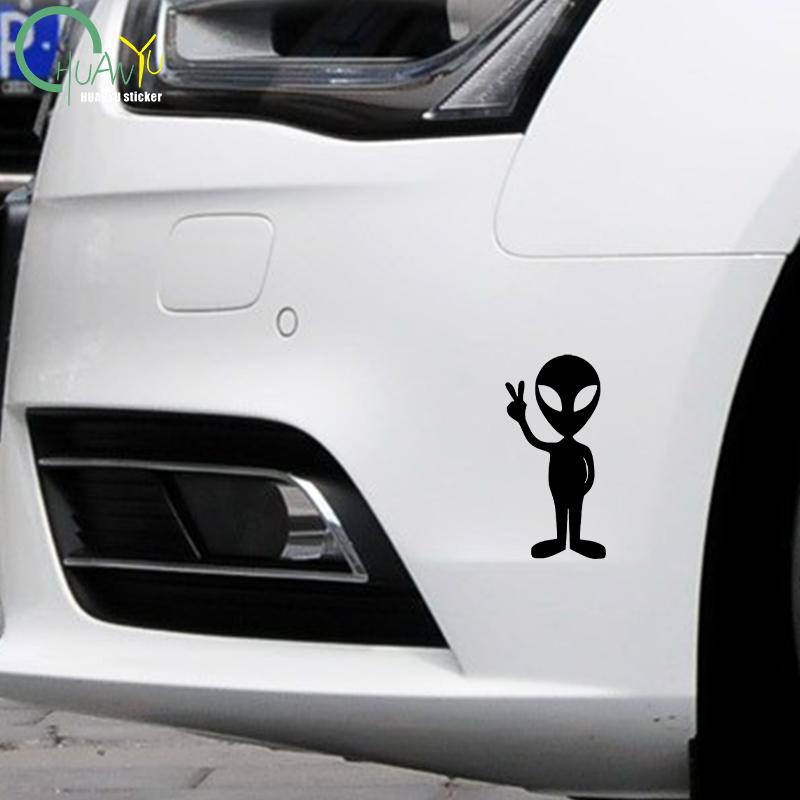 Alien Peace Sign Vinyl Decal Car Stickers for Window Body Styling Durable Decoration Automotive Trucks Laptop Moto Vinyl Decals