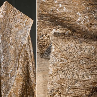 Retro European Court Style 3D Texture Jacquard Fabric Bright Silk Blended Embossed Designer Fabric For Diy Jacket Garment Crafts