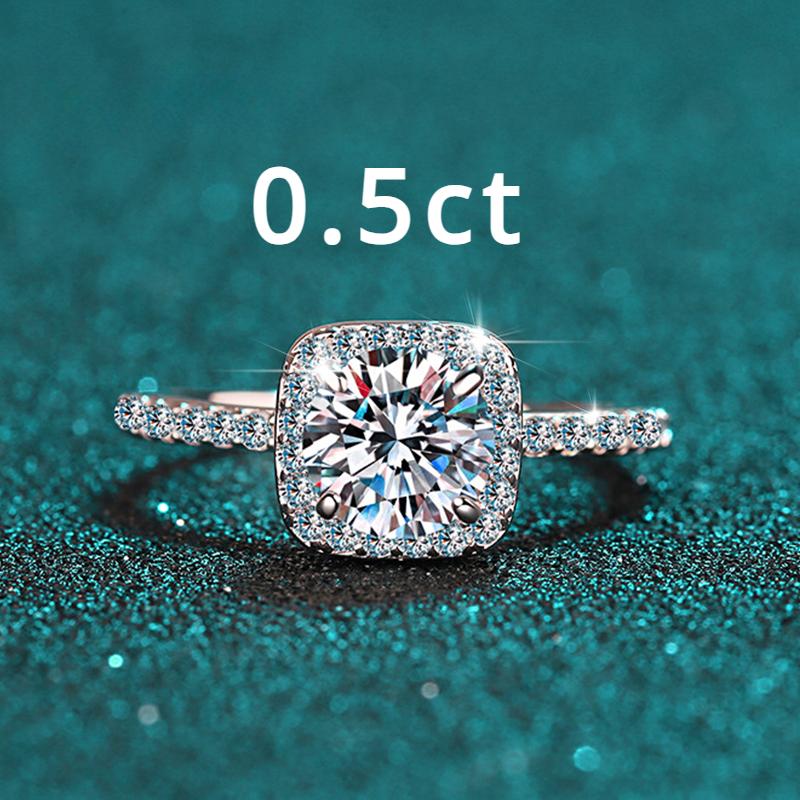 

2CT D Цвет VVS1 Муассанит Кольцо Стерлингового Серебра 925 пробы Вечное Кольцо Женское Обручальное Свадебное Роскошное Ювелирное Кольцо Сертифицировано 9