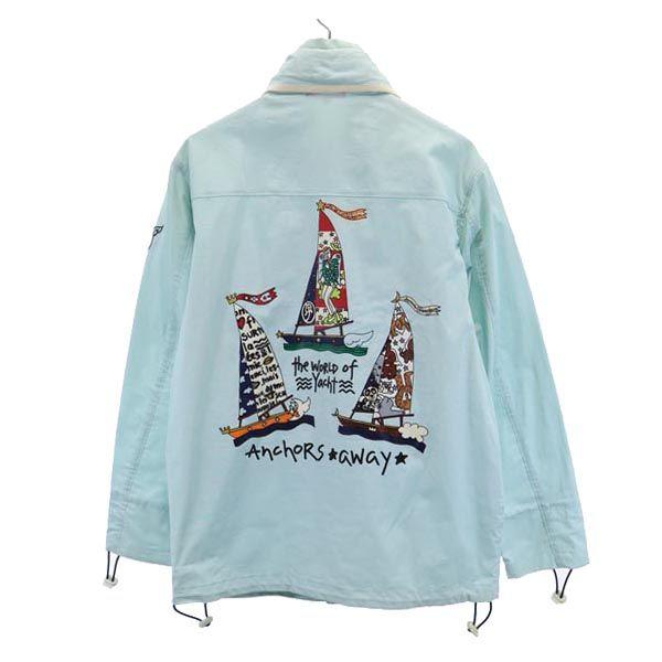 

JC de CASTELBAJAC Linen Blend Back print Zip jacket 2 Blue Men s Used