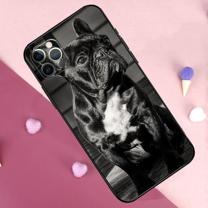 Französische Bulldogge Hund Handyhülle Für iPhone 17 Pro Max 11 14 15 16 Pro Max Plus 12 13 Mini 16e 17 Air Rückseite