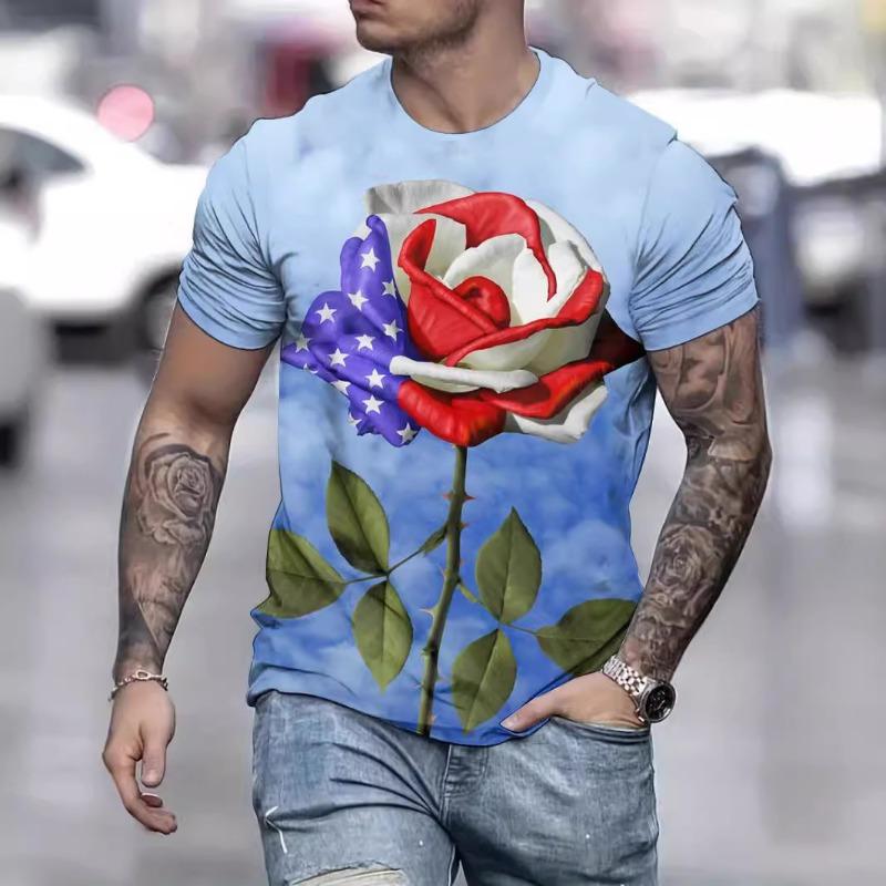 Pánské ležérní tričko s 3D potiskem Star Spangled Banner, módní pouliční trička