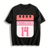 February 14 Valentine's Day Calendar Print Casual Couple Top Pure cotton T-shirt