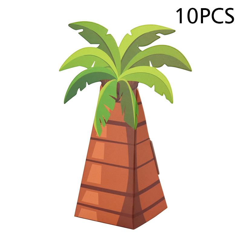 10Pcs Paper Carton Wedding Palm Tree Folding Locket Eco-Friendly Candy Wrapping Box Party Paper Box Marriage Coconut Tree Carton