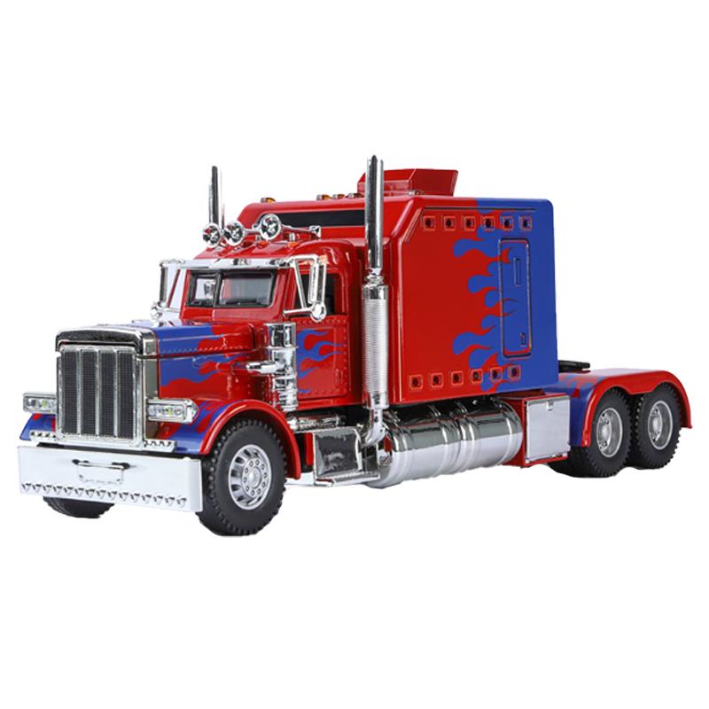 

1/24 масштаб грузовиков тягач Peterbilt 389 литые грузовики модель звук и свет игрушка украшение для дома интерьер подарок для мальчика красный