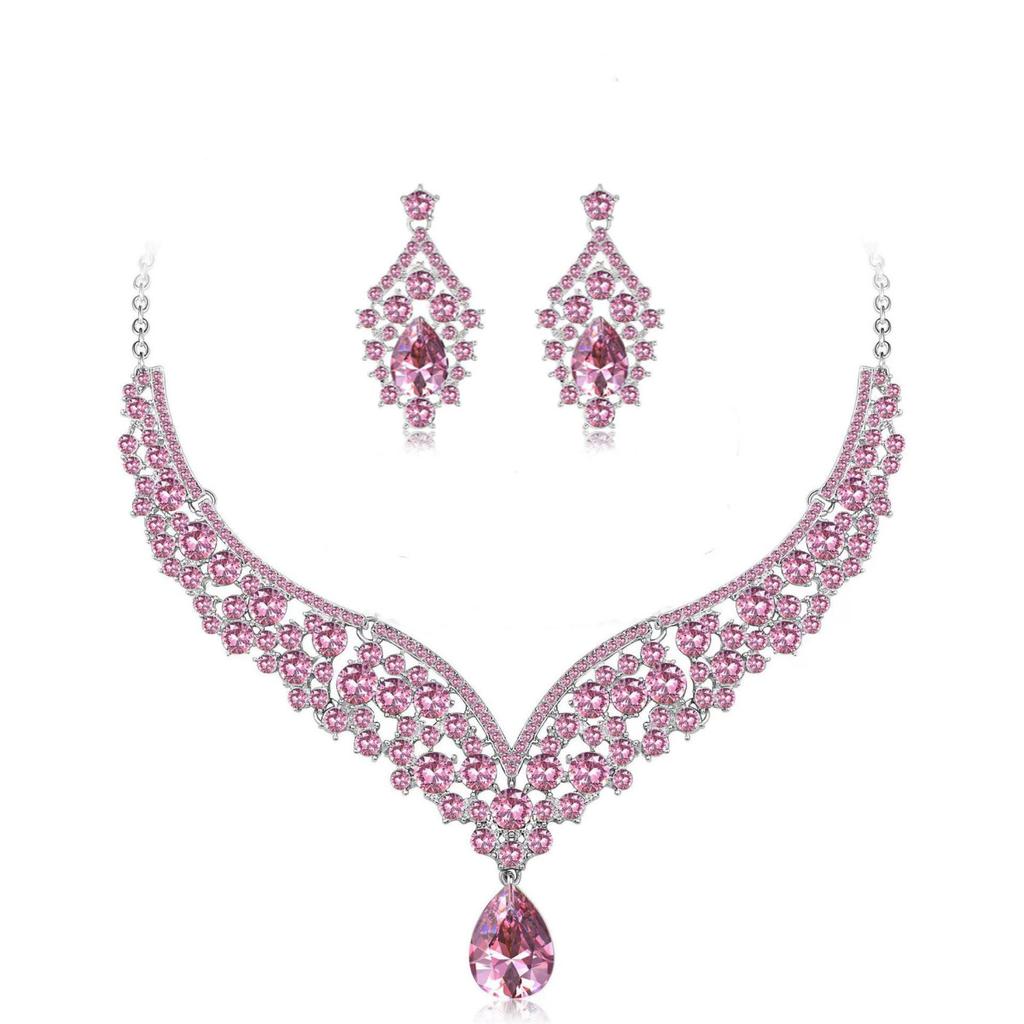 Ladies Wedding Banquet Dress Necklace Earrings Bracelet Jewelry Fashion Jewelry Set