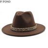 Pălărie Fedora din pâslă de iarnă pentru femei, 59-61 cm, mărime mare, Trilby, pălării de jazz, șapcă pentru petrecere, nuntă, biserică, chapeau femme