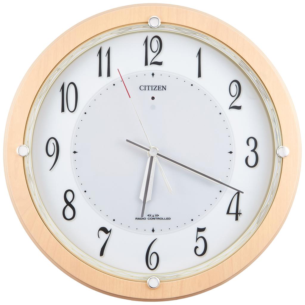 Citizen Wall Clock Radio Analog Solar Auxiliary Power Silent Solar M798 Green Purchasing Law Compliant Wood Brown CITIZEN 4MY798-007