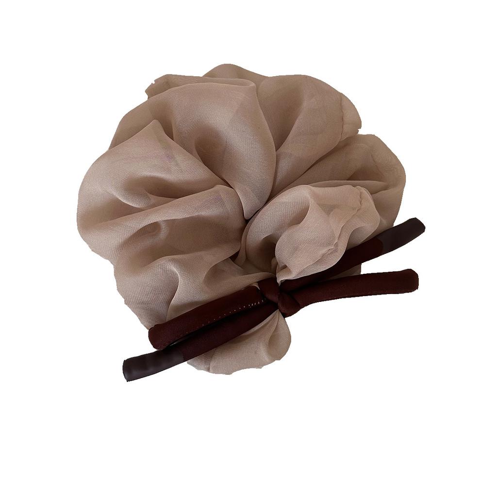 French Chiffon Fabric Fluffy Hair Band, High-end and Sweet Bow Tie, Ethereal Ponytail Tie, Large Intestine Hair Band