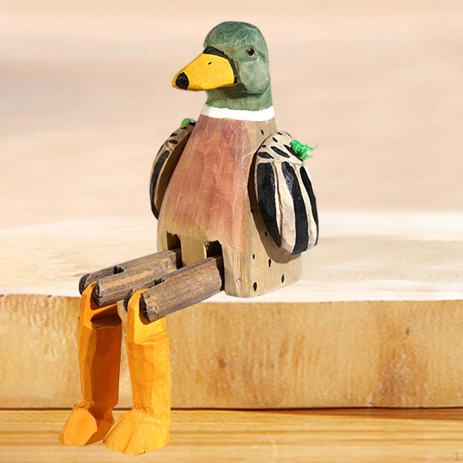 Фигурка животного Статуэтка Искусство Ремесло Креативный Средиземноморский Дерево Настольное Украшение Скульптура для Duck