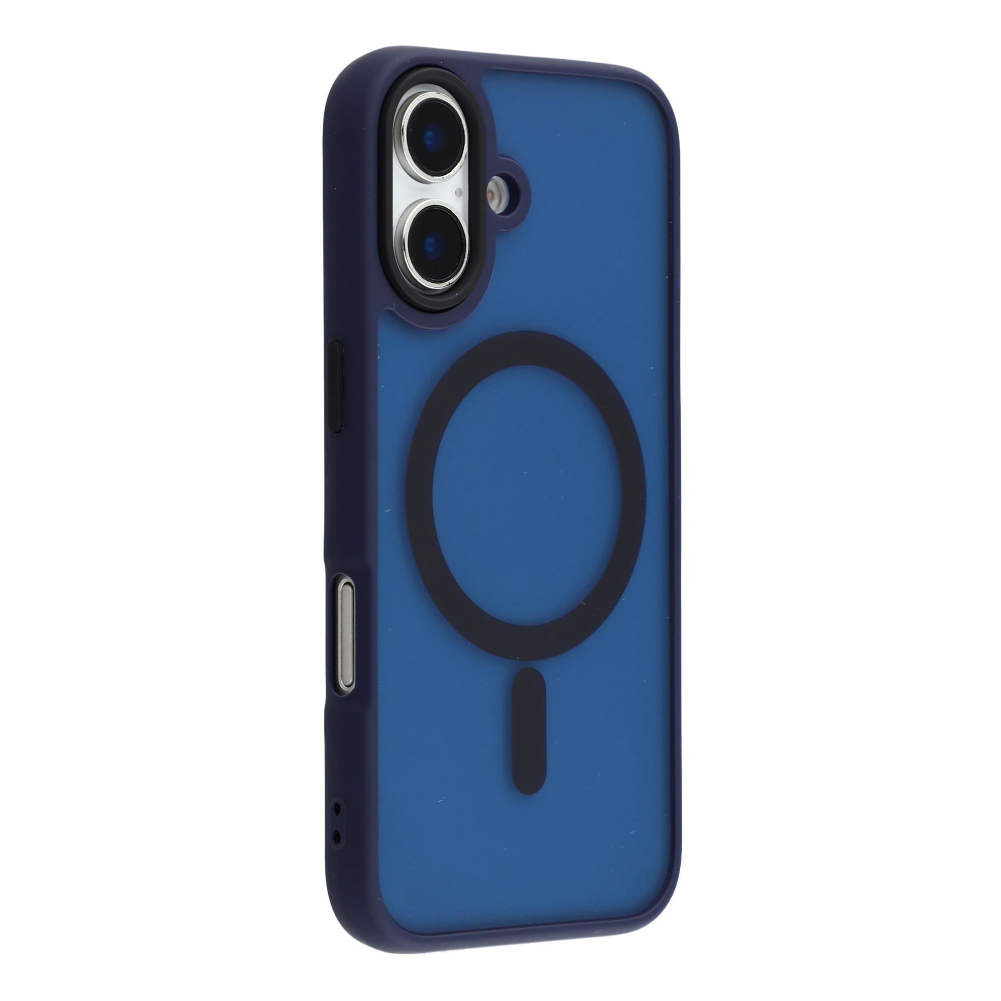 

For iPhone 16 Plus Case Compatible with MagSafe Skin-Touch PC+TPU Phone Cover Navy Blue