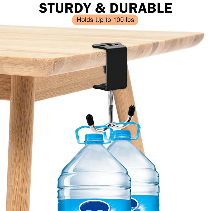 Removable Student Bag Hook No-Drill Strong Adhesive Hanger for Desk Side Portable Desktop Bag Holder for School Supplies