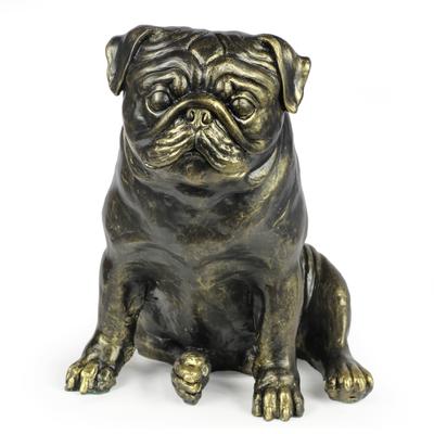Pug - Gerçek boyutlu köpek heykeli, 1:1 ölçekli figür,'un bahçe için heykeli