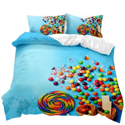 BEST.WENSD Quality 100% Cotton Bedding Set Winter Duvet Cover Sets Reactive Printing Small Fresh Food Doughnut Bedding Sets