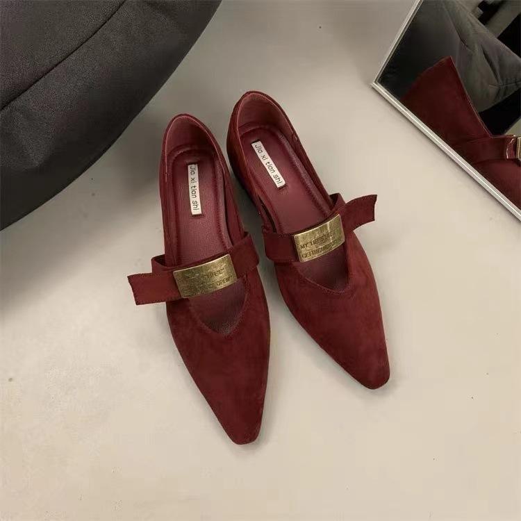 Single Shoes Women's Autumn Height Increase Soft Sole with Skirt Pointed Retro Mary Jane Women's Shoes
