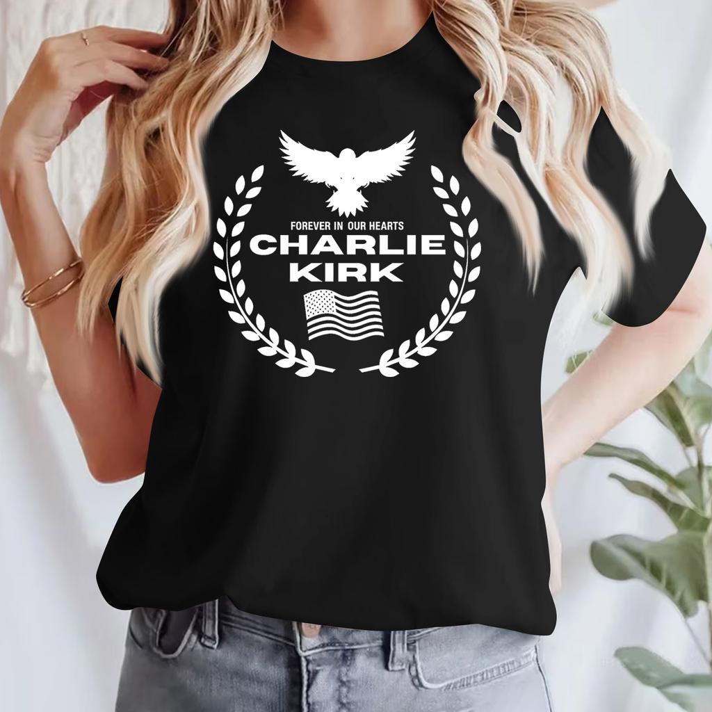 Women's Casual Printed T-Shirt Round Neck Pullover Short Sleeve Top