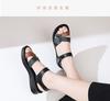Top layer cowhide mom sandals for women's summer new soft bottom, non slip, comfortable, versatile leather flat sandals