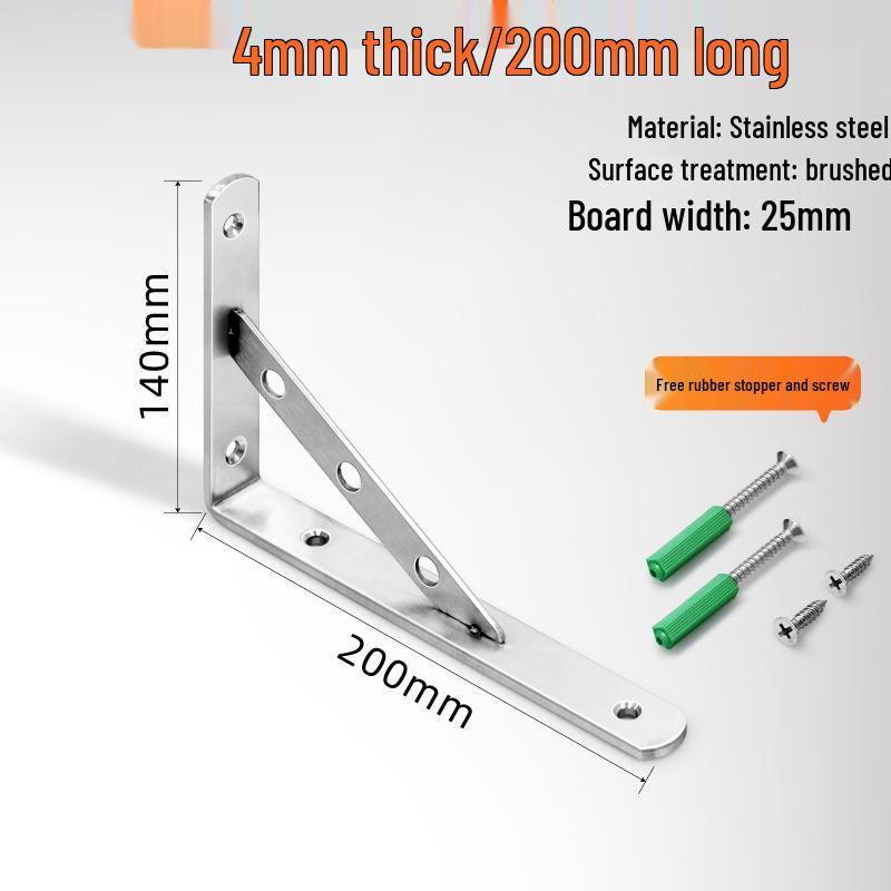 Sturdy Stainless Steel Triangle Wall-Mount Shelf Bracket