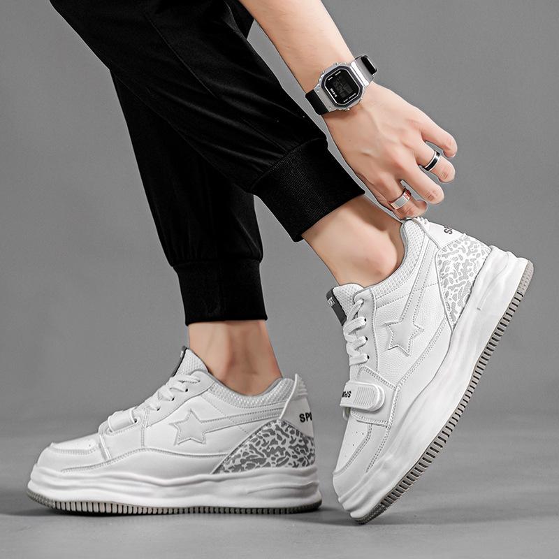 New invisible heightening star dissolving shoes niche casual retro bread shoes men's and women's fashion board shoes