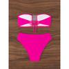 Sexy Solid Color High Waisted Two Piece Bikini Swimwear For Women