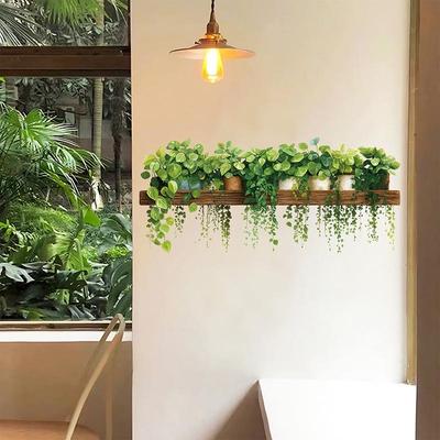 Pegatina de Pared de Planta Verde Colgante Realista con Adhesivo Autoadhesivo Perfecta para Cocina Sala de Estar Dormitorio Decoración de Pared del Hogar