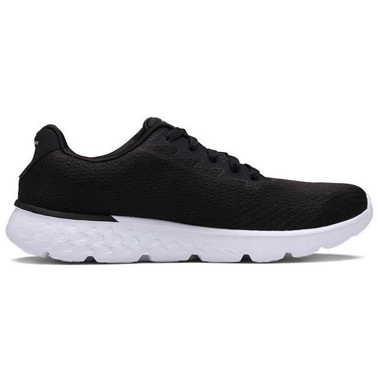 Skechers Go Run 400 Logo Lace-Up Mesh EVA TPU Shock Absorbing Durable Breathable Lightweight Low-Top Running Shoes Men Sneakers Black White 54354-BKW