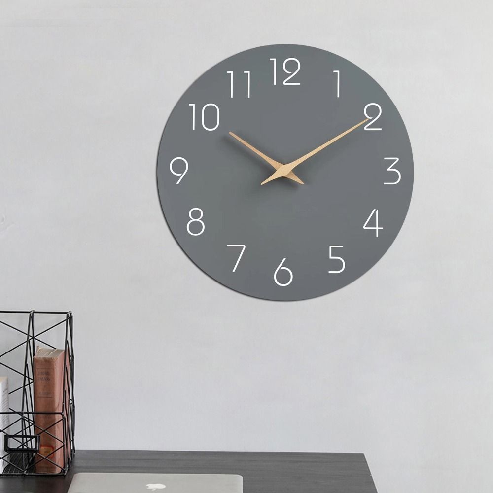Minimalist Style Wall Clock Non Ticking Digital Clock Decorative Scale Clock  Living Room