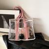 Pvc Transparent Handbag Tote Bag Women Summer Beach Clear Tote Bag Travel Storage Bags Portable Waterproof Carry Bag