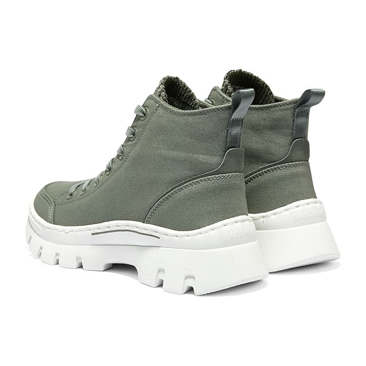 Skechers Roadies Bequeme Alltagsschuhe Langlebig Leicht Stoßdämpfend High-Top Canvas Schuhe Damen Sneaker Grün 177260-OLV