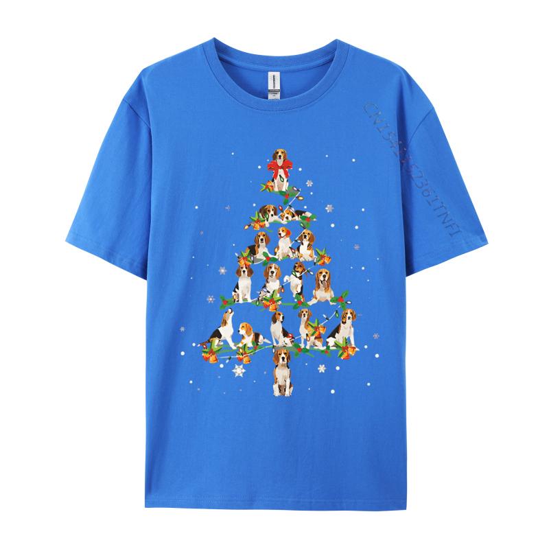 Mens Tshirt Beagle Christmas Tree Santa Funny Dog TShirt Harajuku Oversized Clothes 100 Cotton Pritned Tshirt
