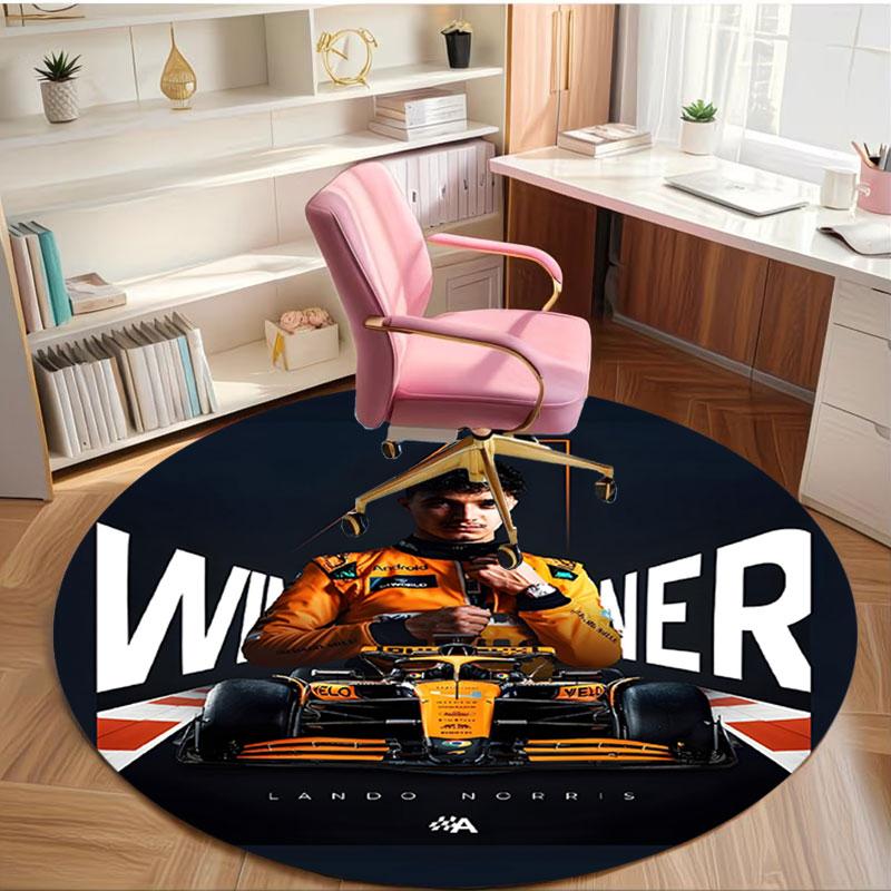 Lando Norris Print Round Rug, Washable Floor Carpet, For Entryway Dorm Laundry Room Office Study, Home Decor Birthday Christmas Gift