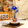 Rose Flower Preserved in Glass Dome with Night Light - Mother's Day or Birthday Gift Ornament