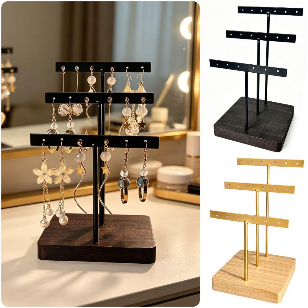 Black Gold Jewelry Storage Rack Multifunctional Earstuds Rack  Jewelry Organization