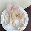 Korean Style Baby Headband: Pearlescent Gauze Bow for Girls' Full Moon, 100 Days, First Birthday, Princess Accessory