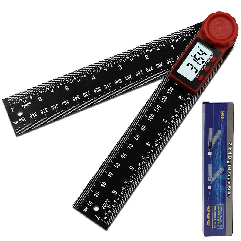 Electronic Protractor 2 IN1 200mm/300mm Digital Angle Ruler Inclinometer Angle Finder Digital Angle Gauge 0-360 Degree 0-200mm plastic