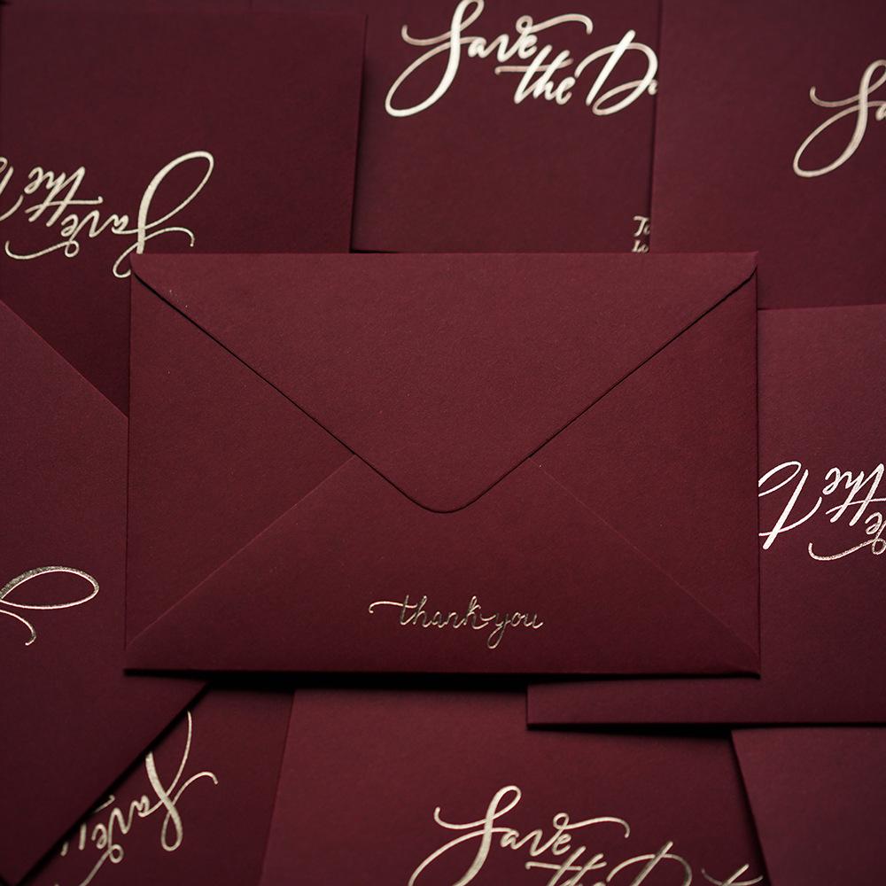 

Gold Stamped Translucent Sulfuric Acid Paper Wedding Invitation Envelope
