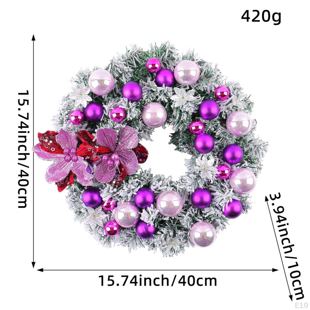 Artificial Christmas Wreath Ball Ornament Hanging Decor for Farmhouse