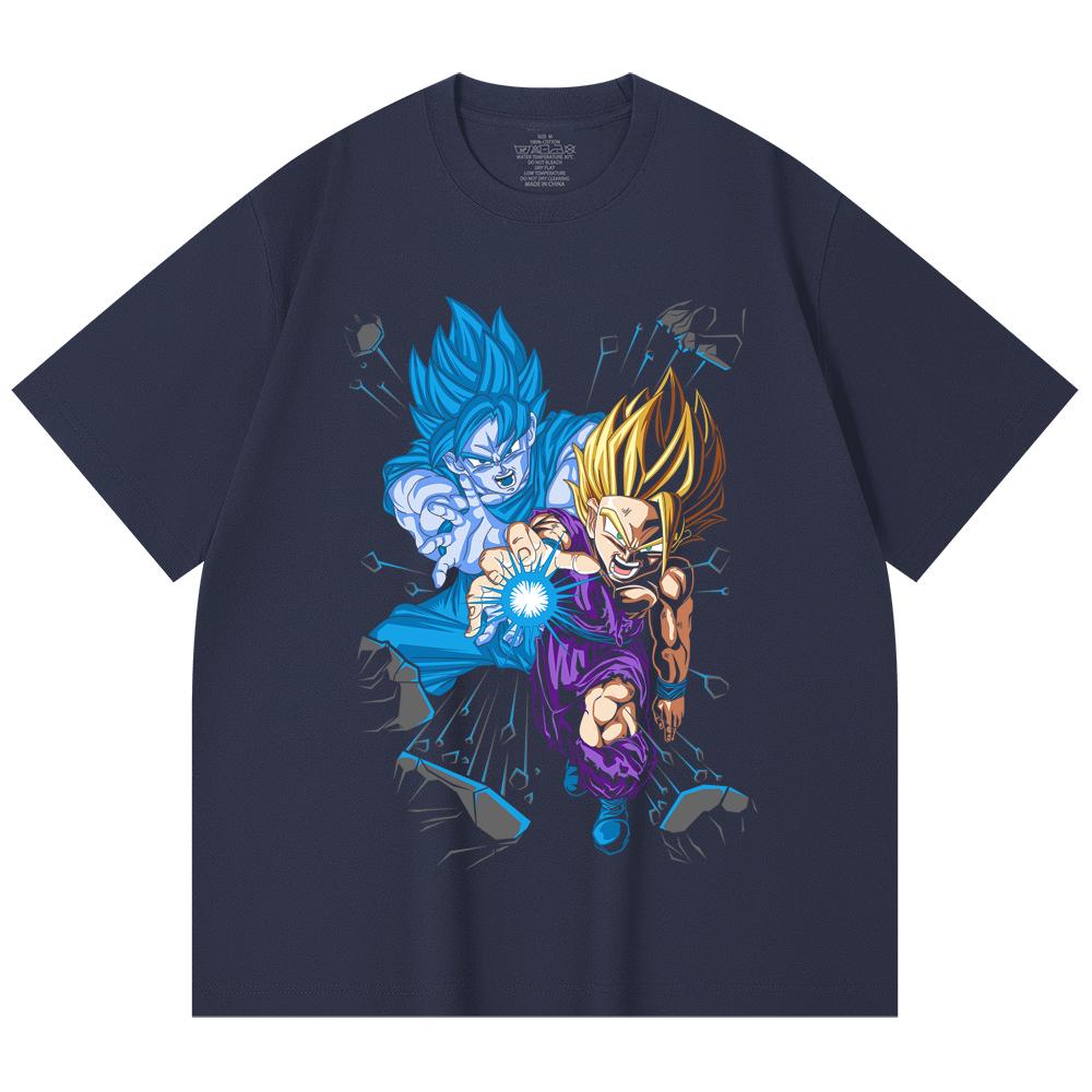 230 Gsm 100% Cotton Dragon Ball V64 Gohan Goku Print Unisex Heavy Cotton T Shirt